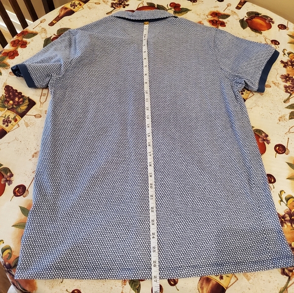 Geometric Cotton Polo Shirt US Small - Toscana Firenze - Picture 9 of 10